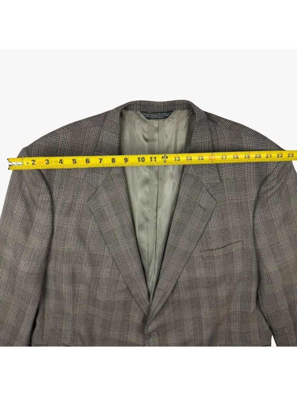Pierre Cardin Men’s Wool 2-Button Blazer Gray Plaid Herrringbone • 56R